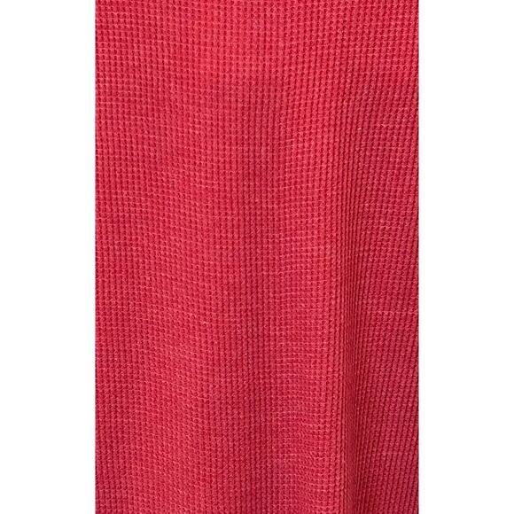 Essential by Seven Apparel Mens Long Sleeve Waffle Knit Thermal Henley, Red - Picture 6 of 10